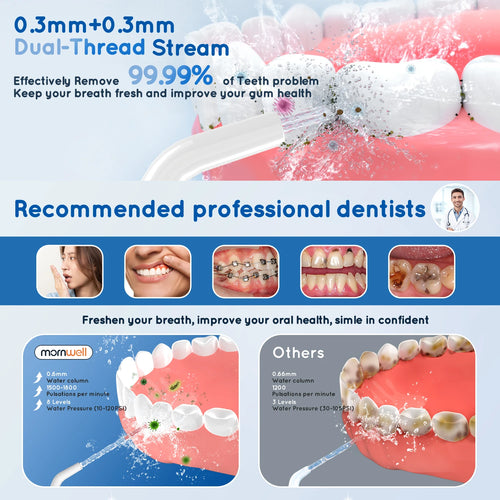 The Smile Flosser Pro — Cordless Water Flosser with 6 Jets, 3 Modes & 30-Day Battery
