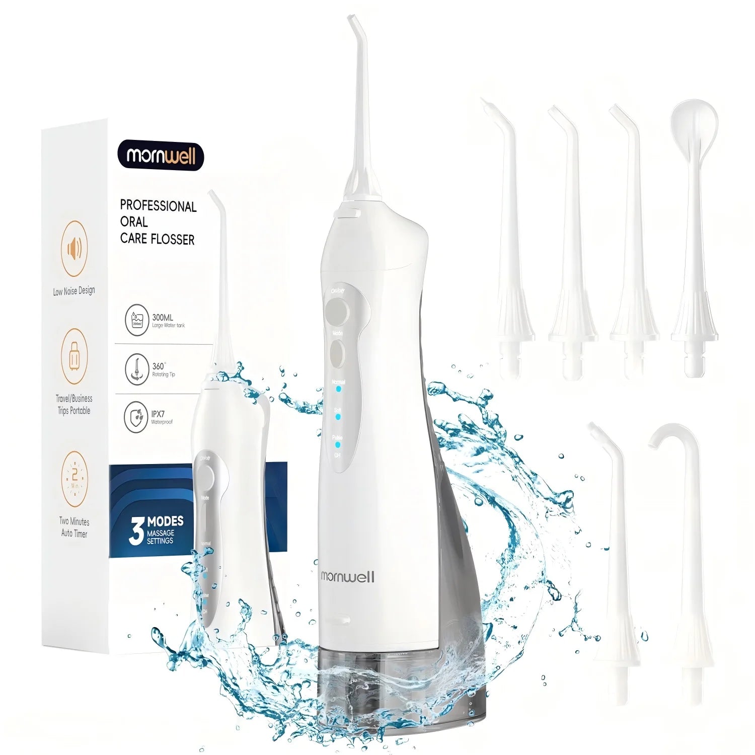 The Smile Flosser Pro — Cordless Water Flosser with 6 Jets, 3 Modes & 30-Day Battery