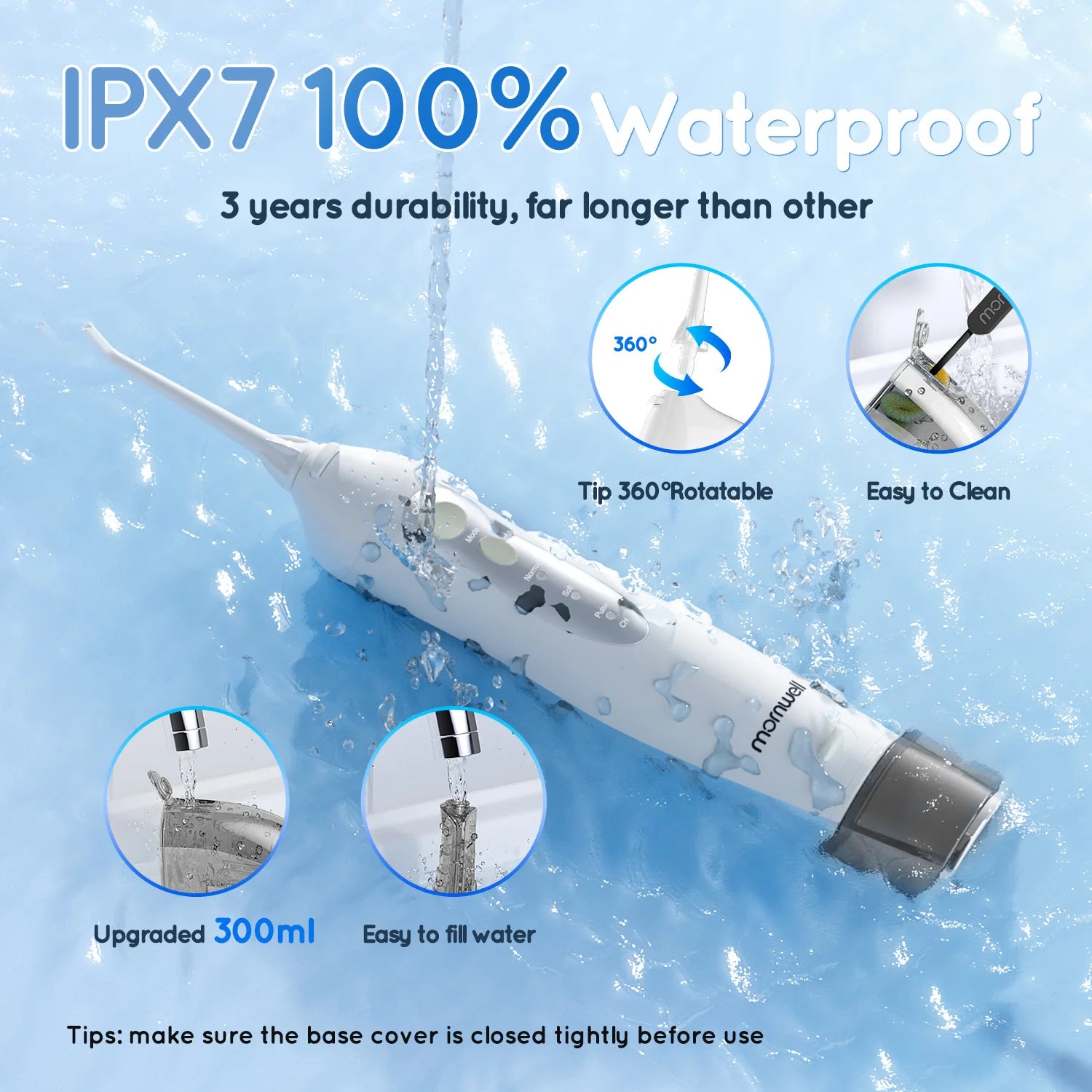 The Smile Flosser Pro — Cordless Water Flosser with 6 Jets, 3 Modes & 30-Day Battery